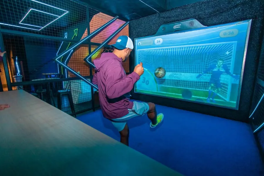 Interactive soccer simulator bays at TURF ATX