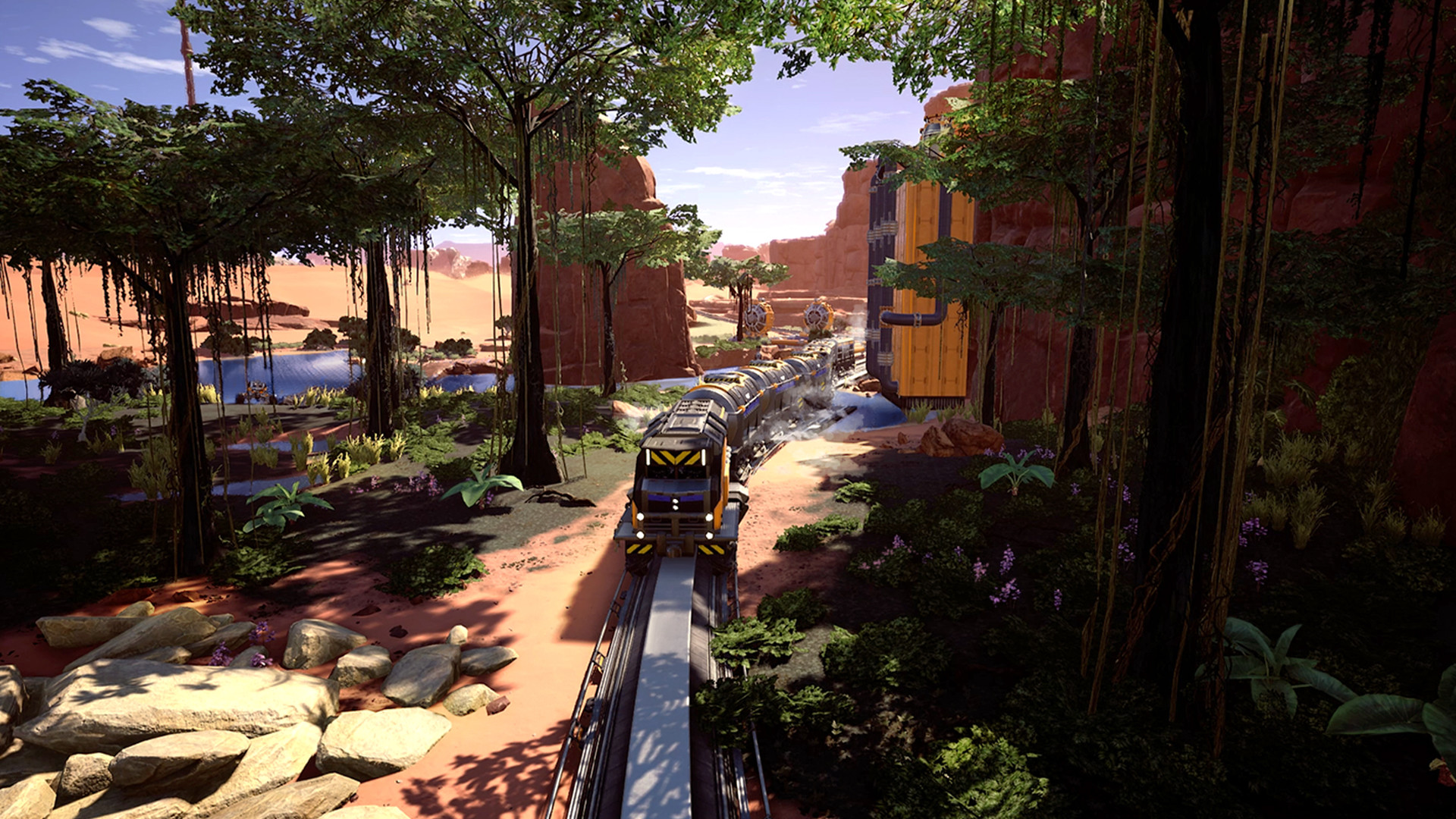 Satisfactory train and rail network
