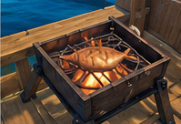 Original Raft-themed illustration of simple grill food