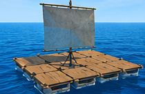 Original Raft-themed illustration of starter raft