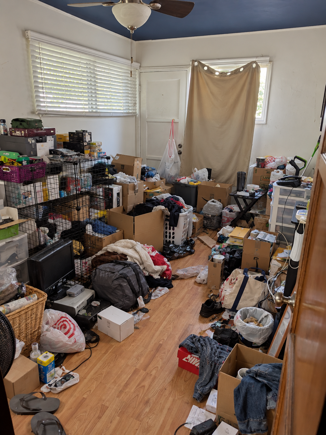 Bedroom with household belongings