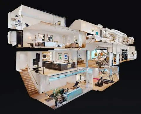 Matterport 3D tour dollhouse view