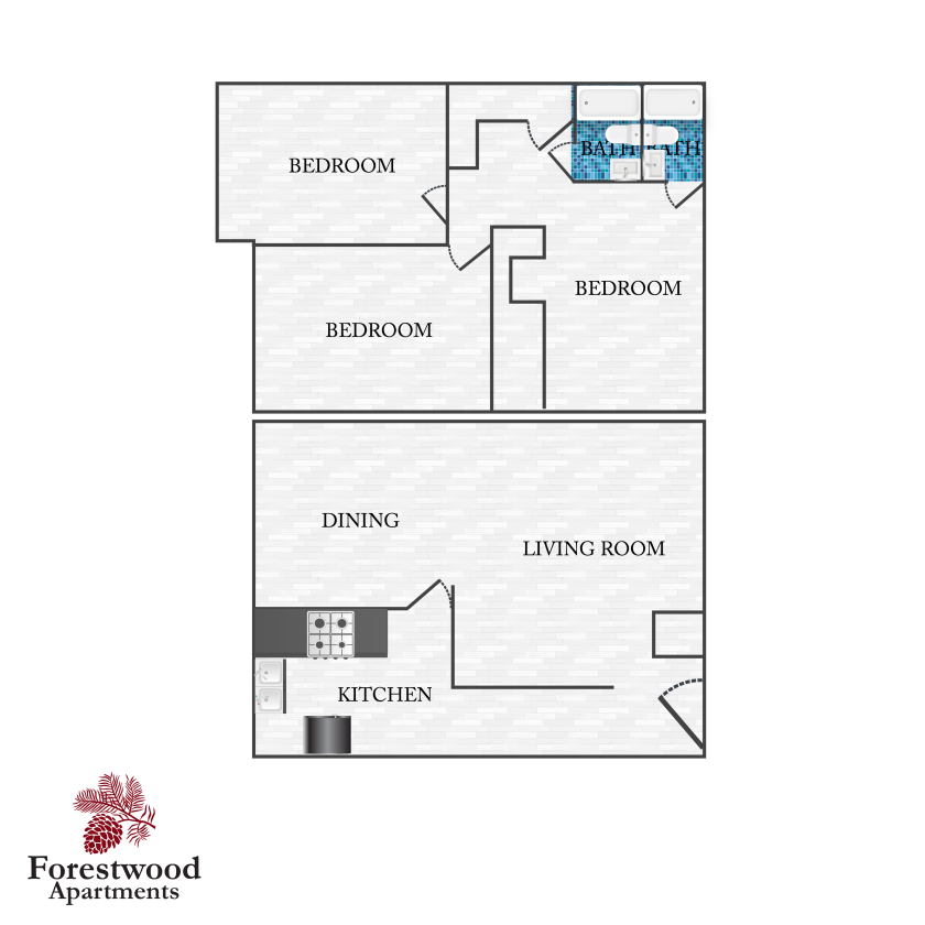 3 bed 2 bath townhouse stock image