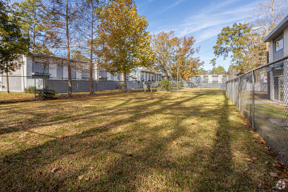 gated dog park area