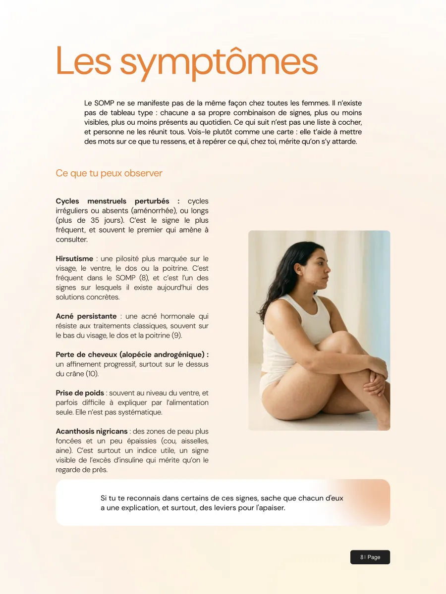 Page 8 du guide : les symptômes