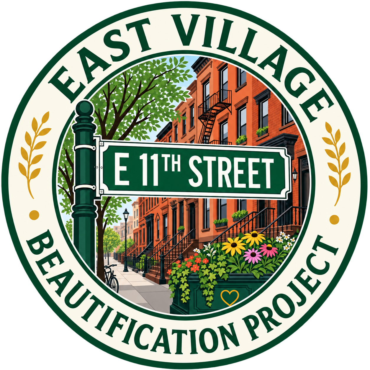 East Village Beautification Project logo