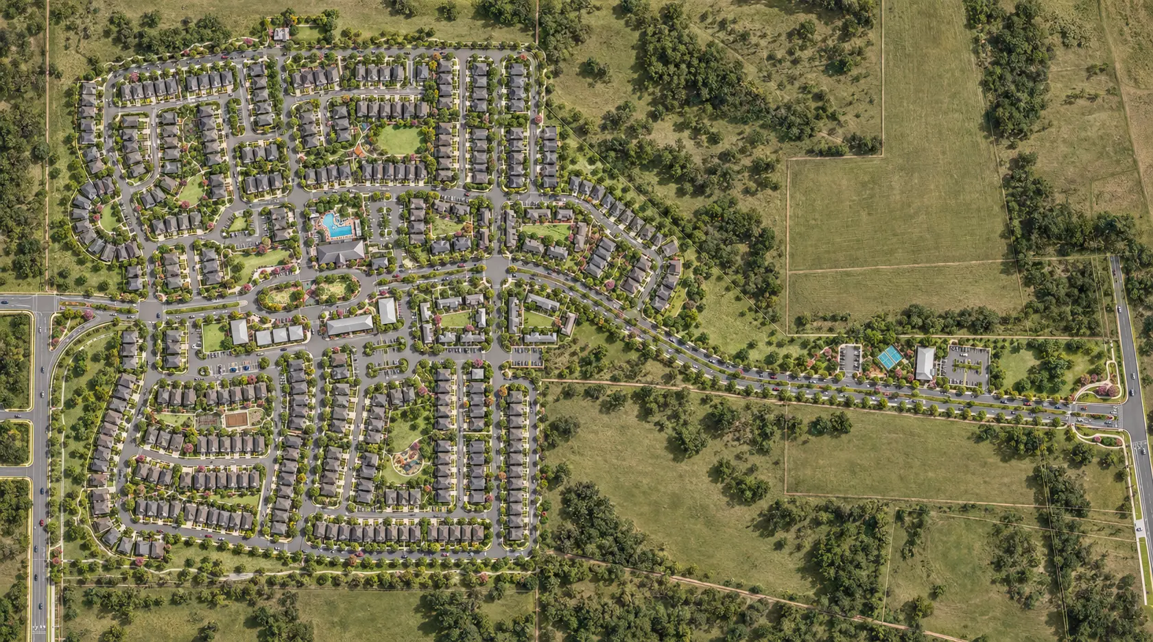 Illustrated site plan of Live Oak Commons
