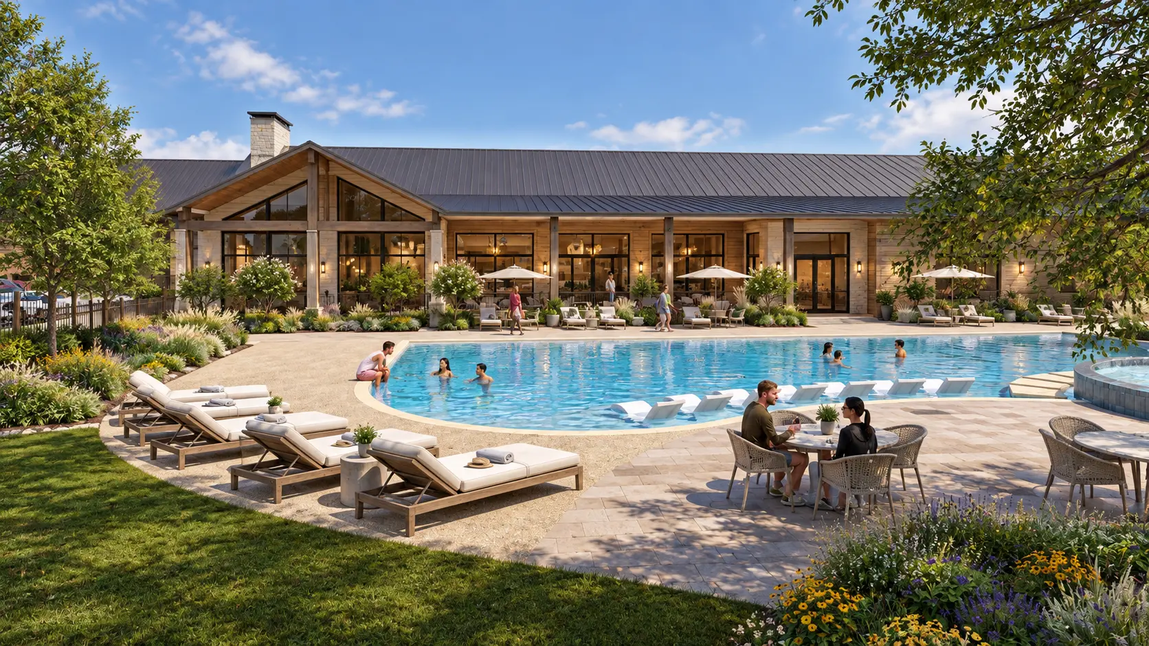 Pool and clubhouse terrace