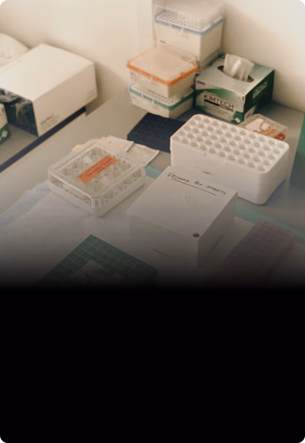 Lab supplies on a table