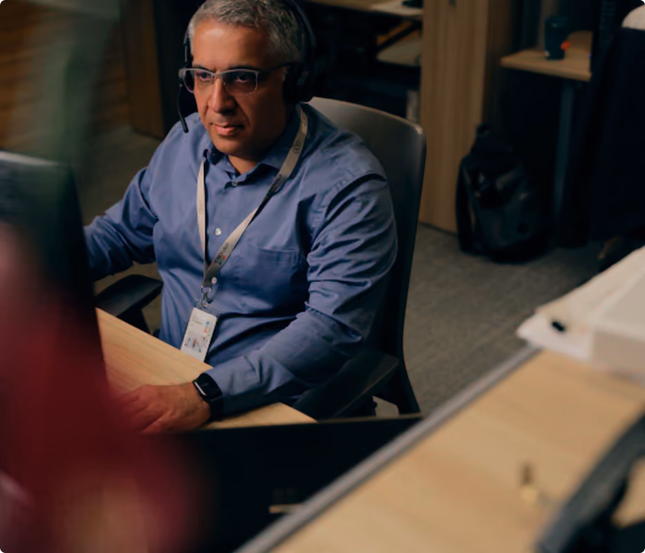 Man working at computer in the office
