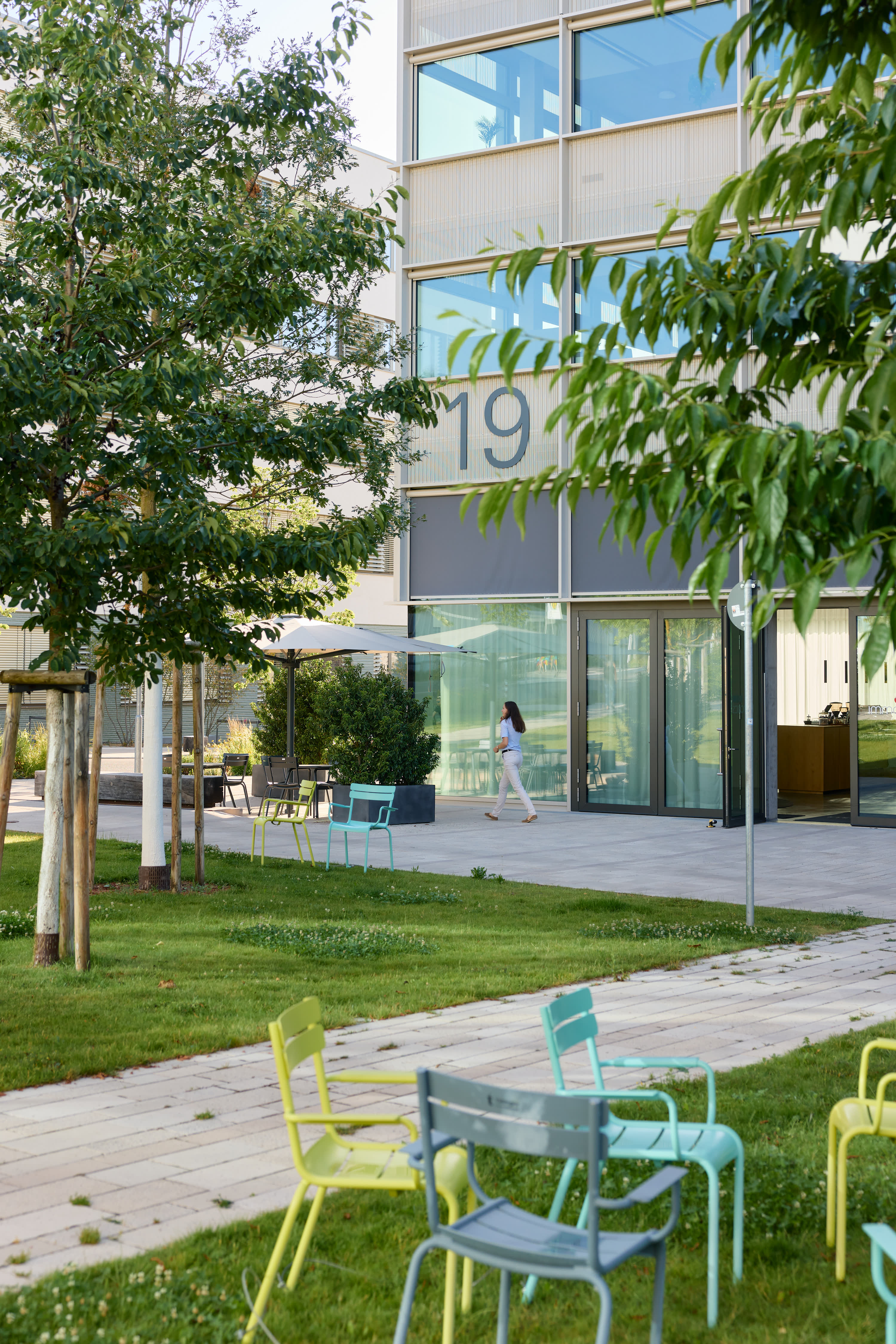 External view of Immatics office building courtyard