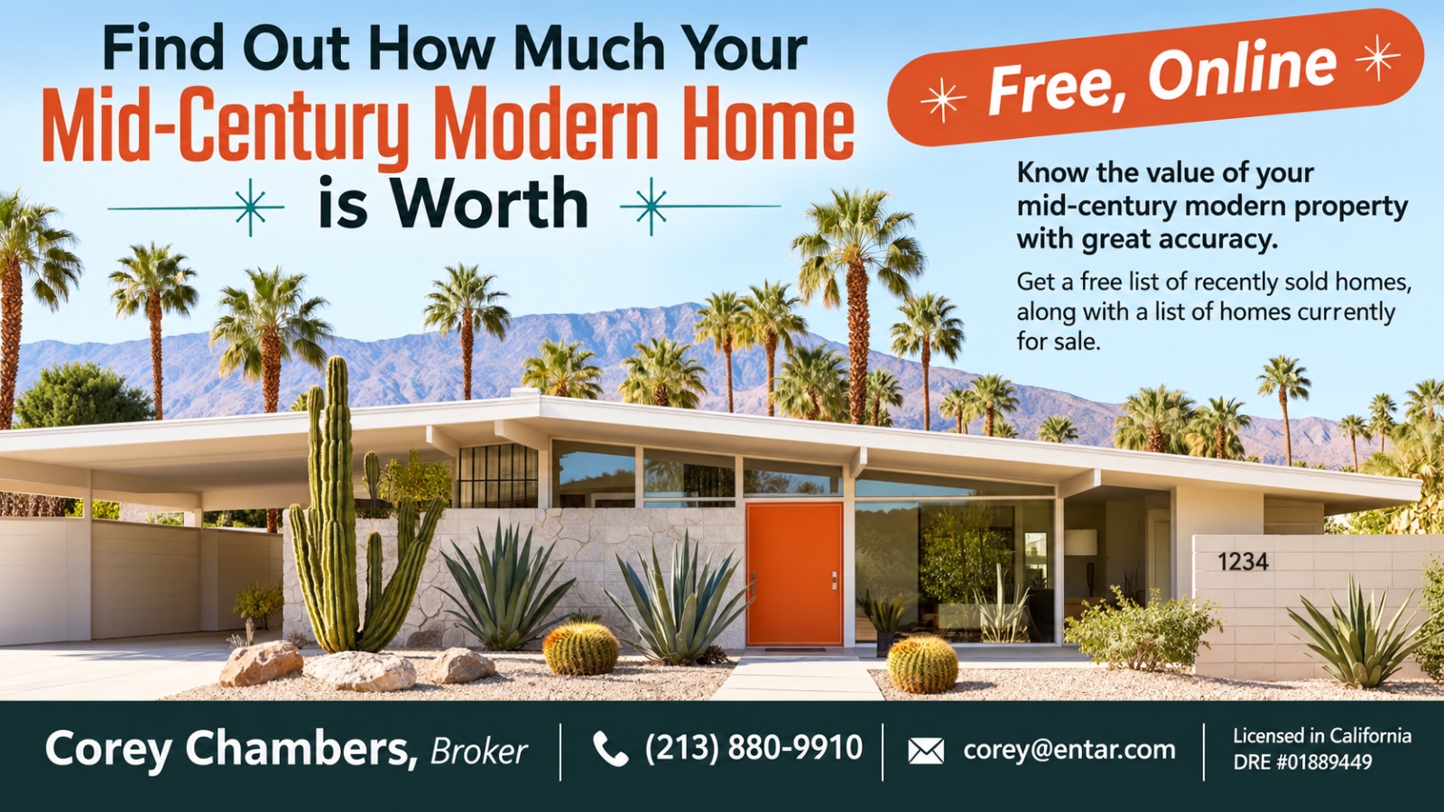 Find Out How Much Your Mid-Century Modern Home is Worth  —  Free, Online
