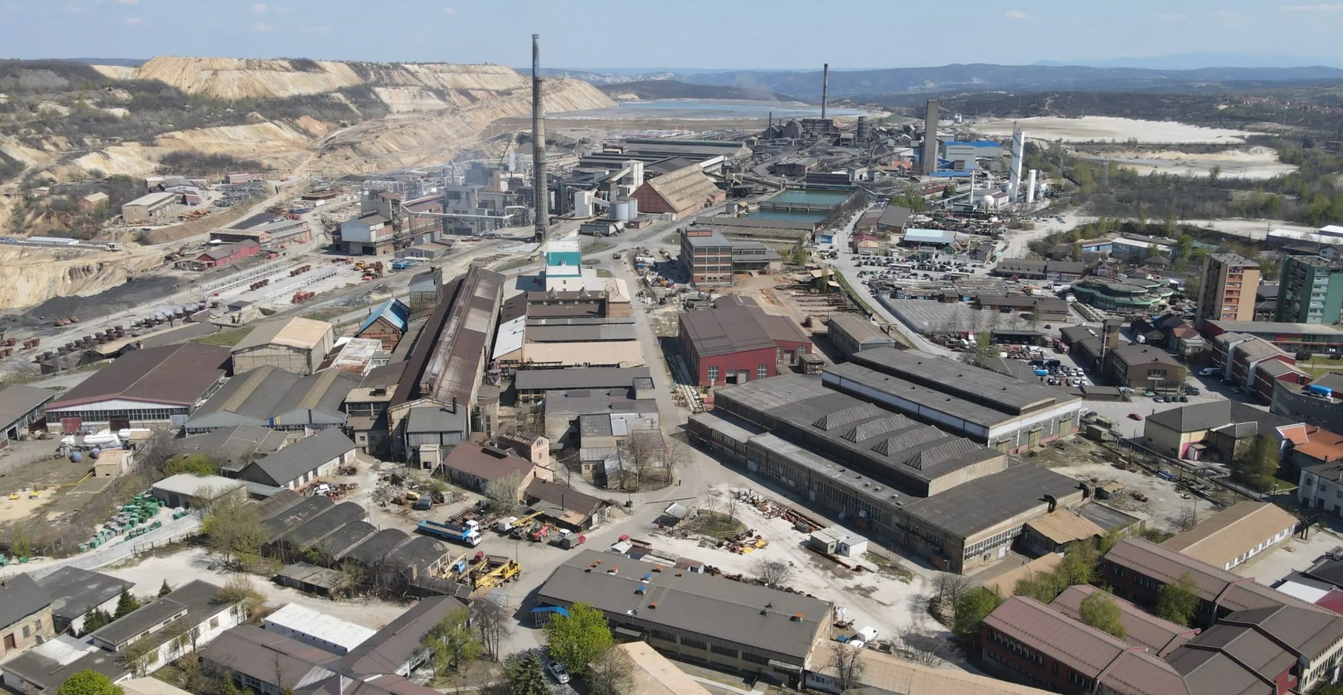 Aerial view of an industrial processing plant