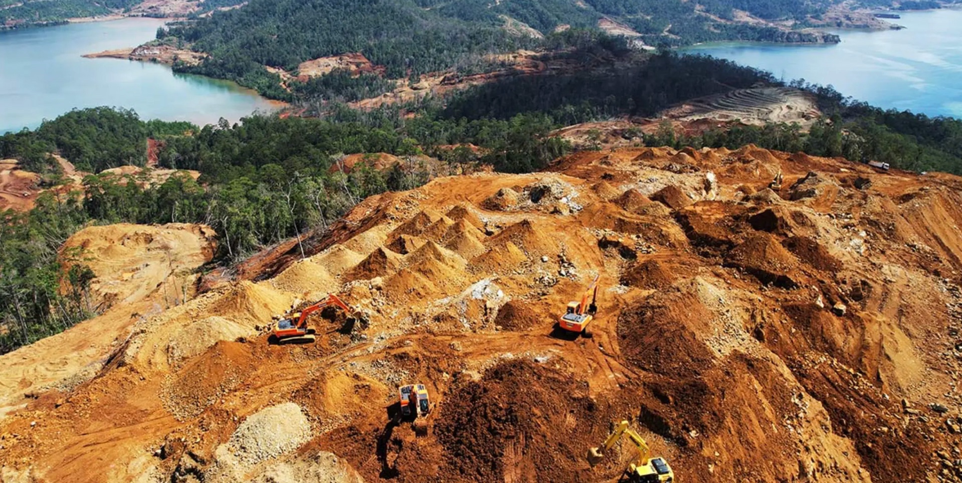 Aerial view of an open-pit mine