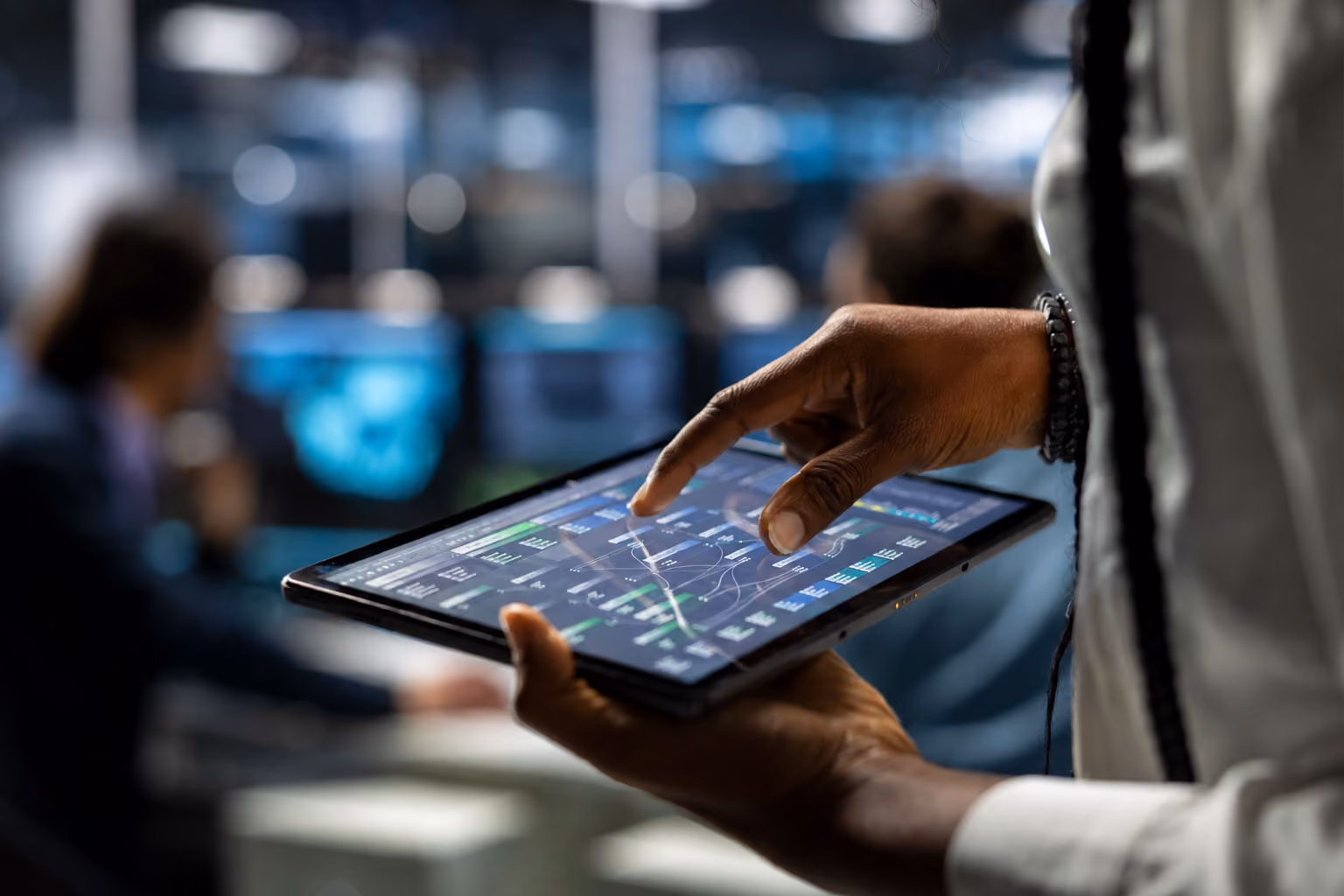 Fleet manager reviewing camera footage remotely