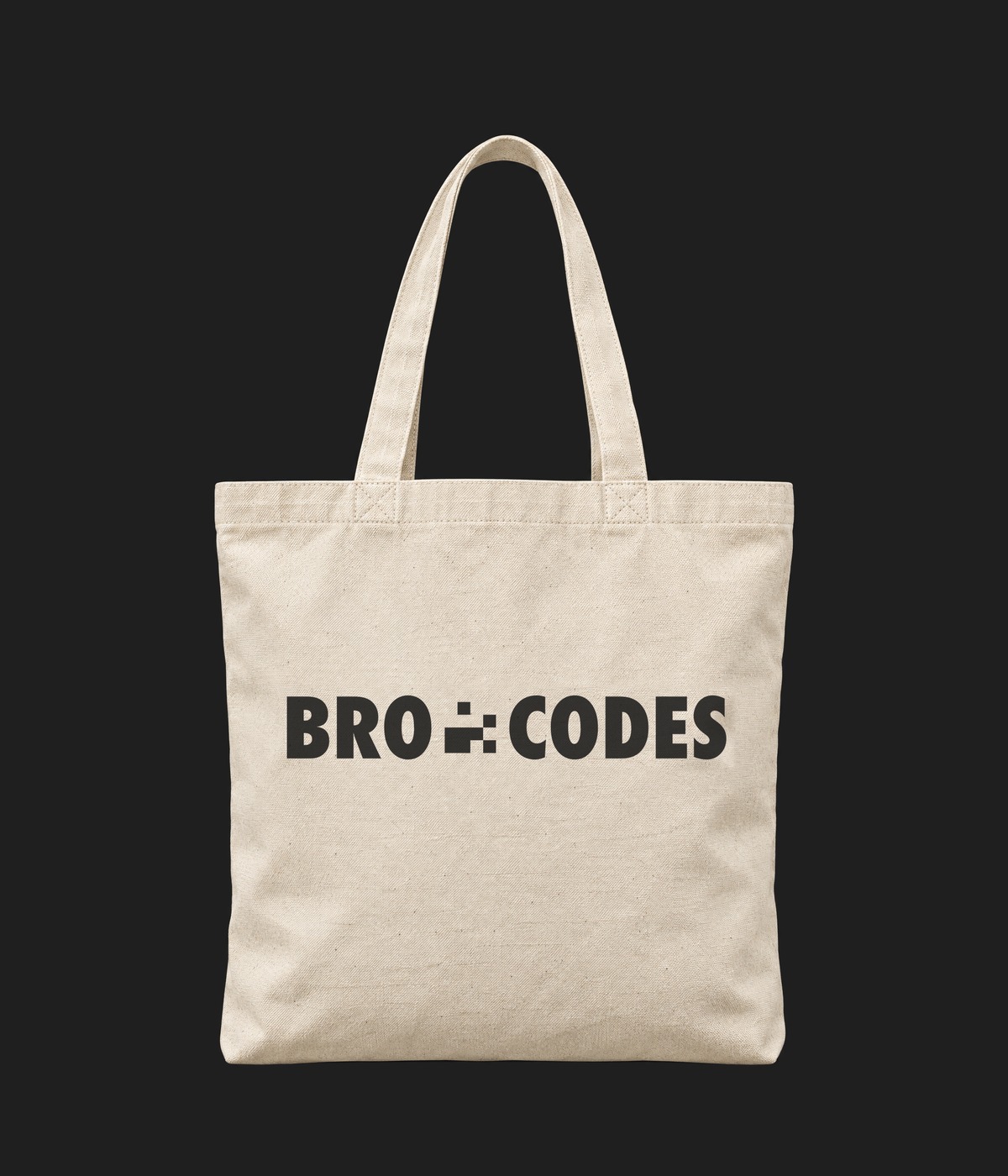 Natural canvas Bro Codes tote bag