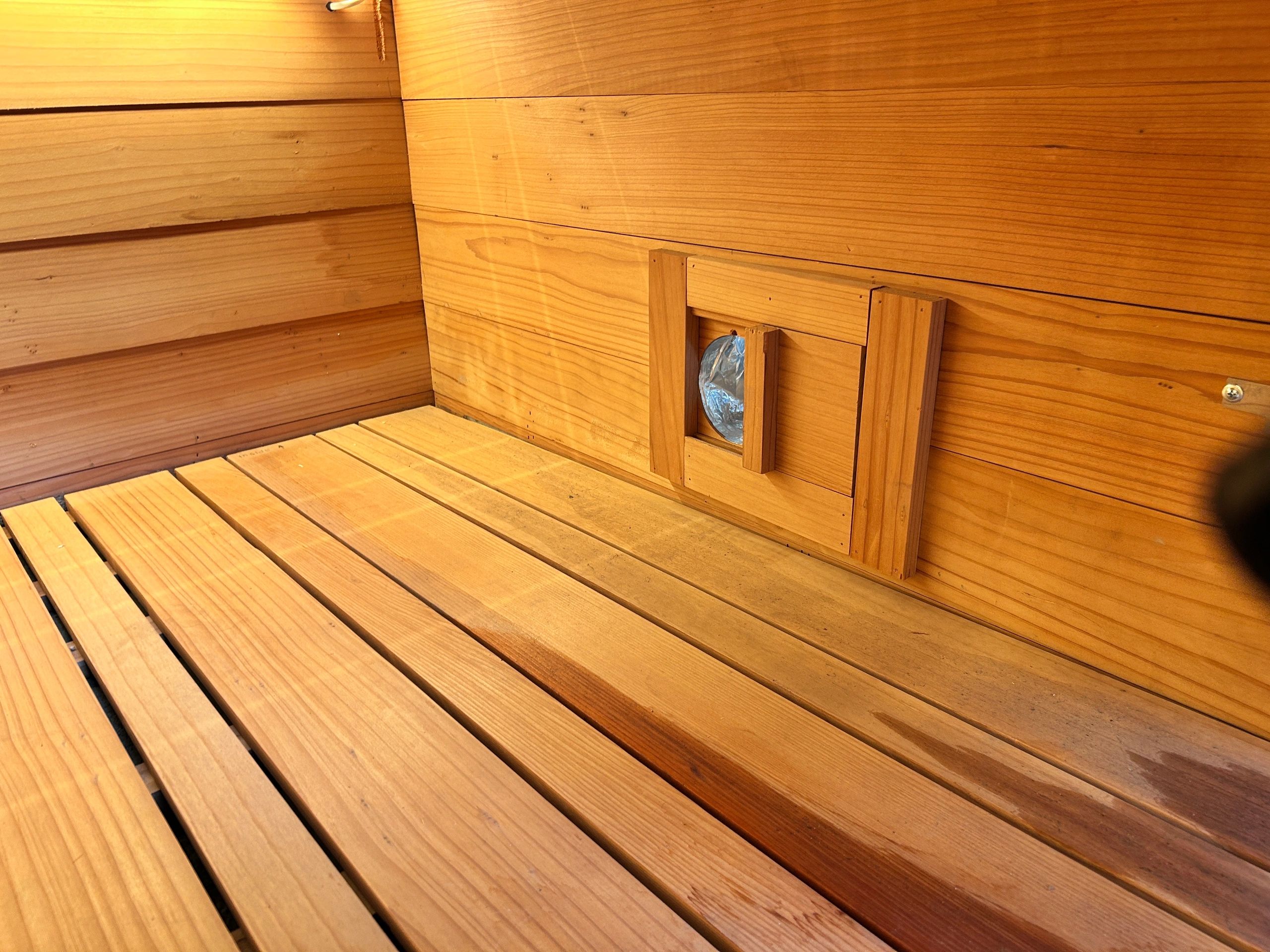 Custom redwood sauna built by DB in Santa Monica