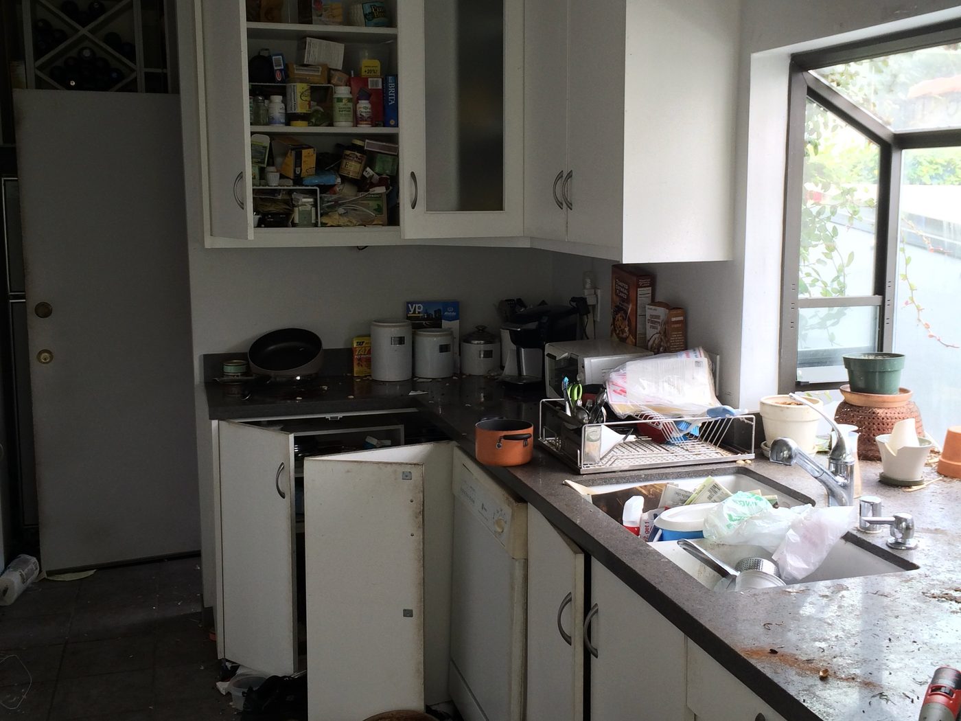 Kitchen of an inherited West Hollywood home before the rehab