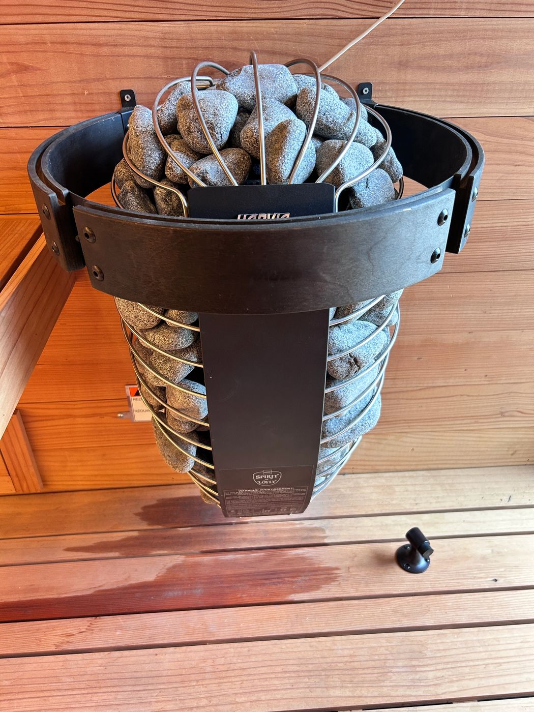 Harvia Spirit heater filled with sauna stones