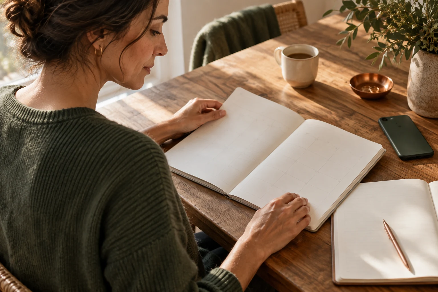 Fertility preservation planning materials in warm natural light