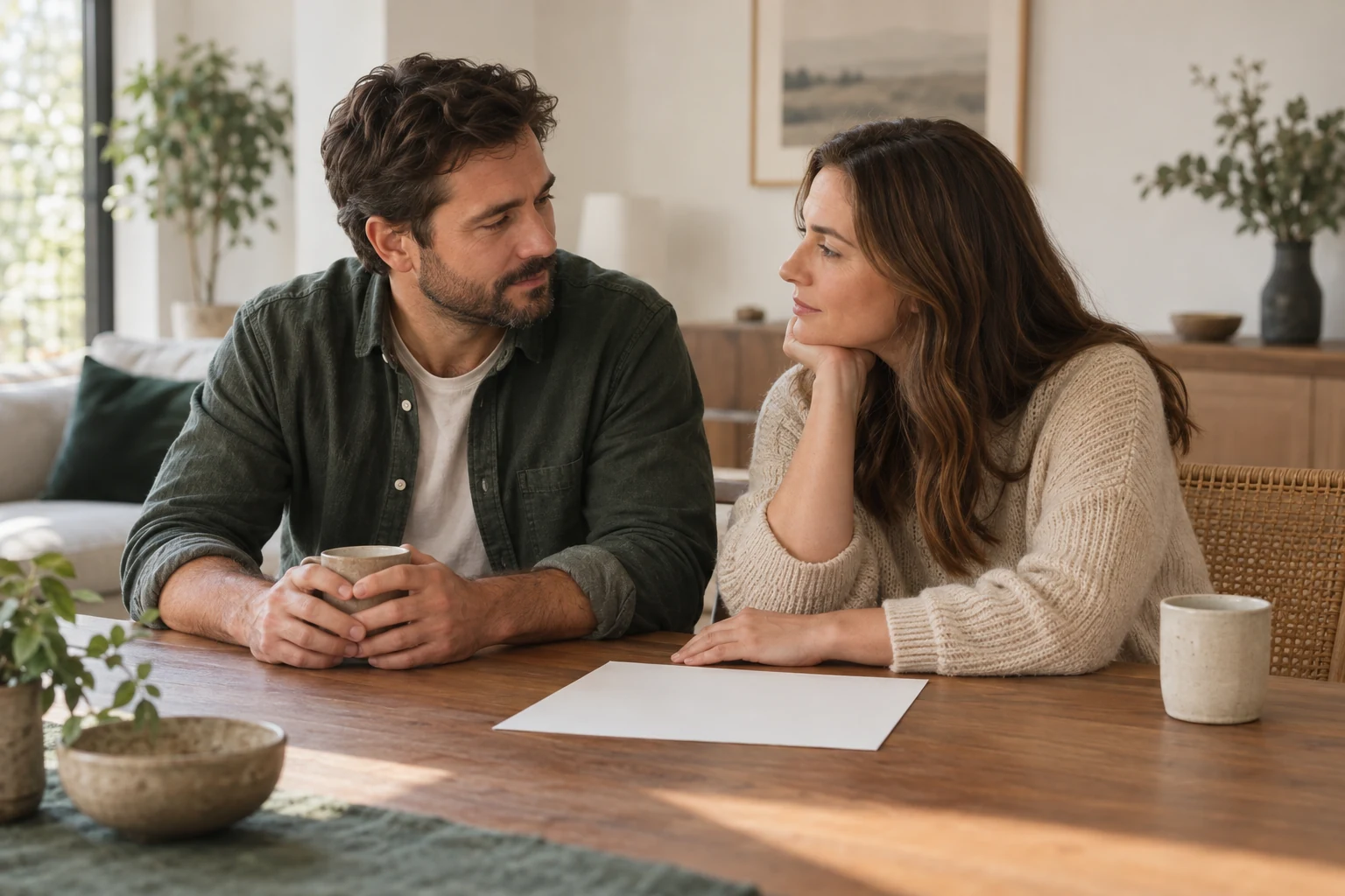 Couple discussing infertility evaluation and treatment options