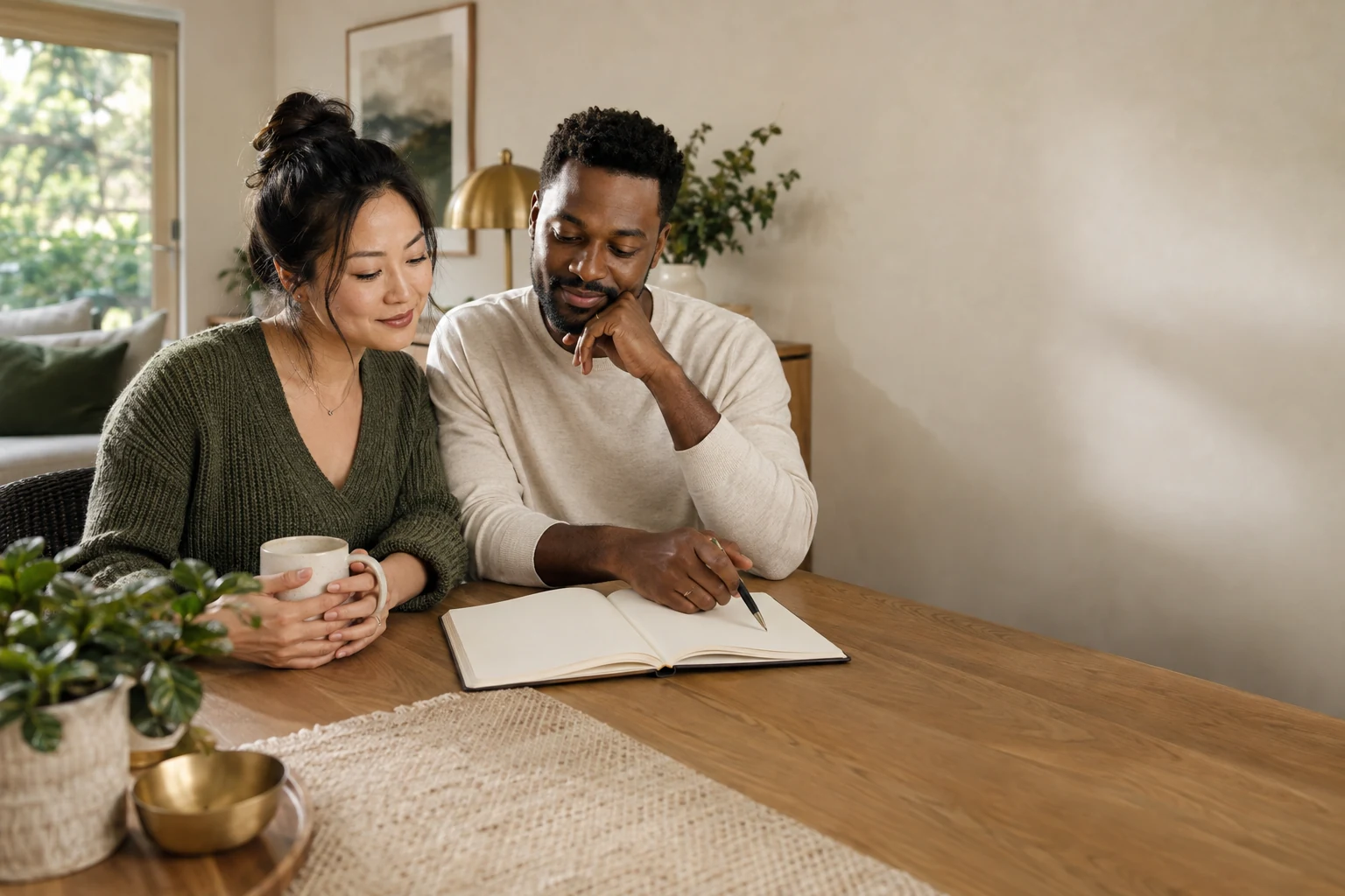 Intended parents planning fertility care together
