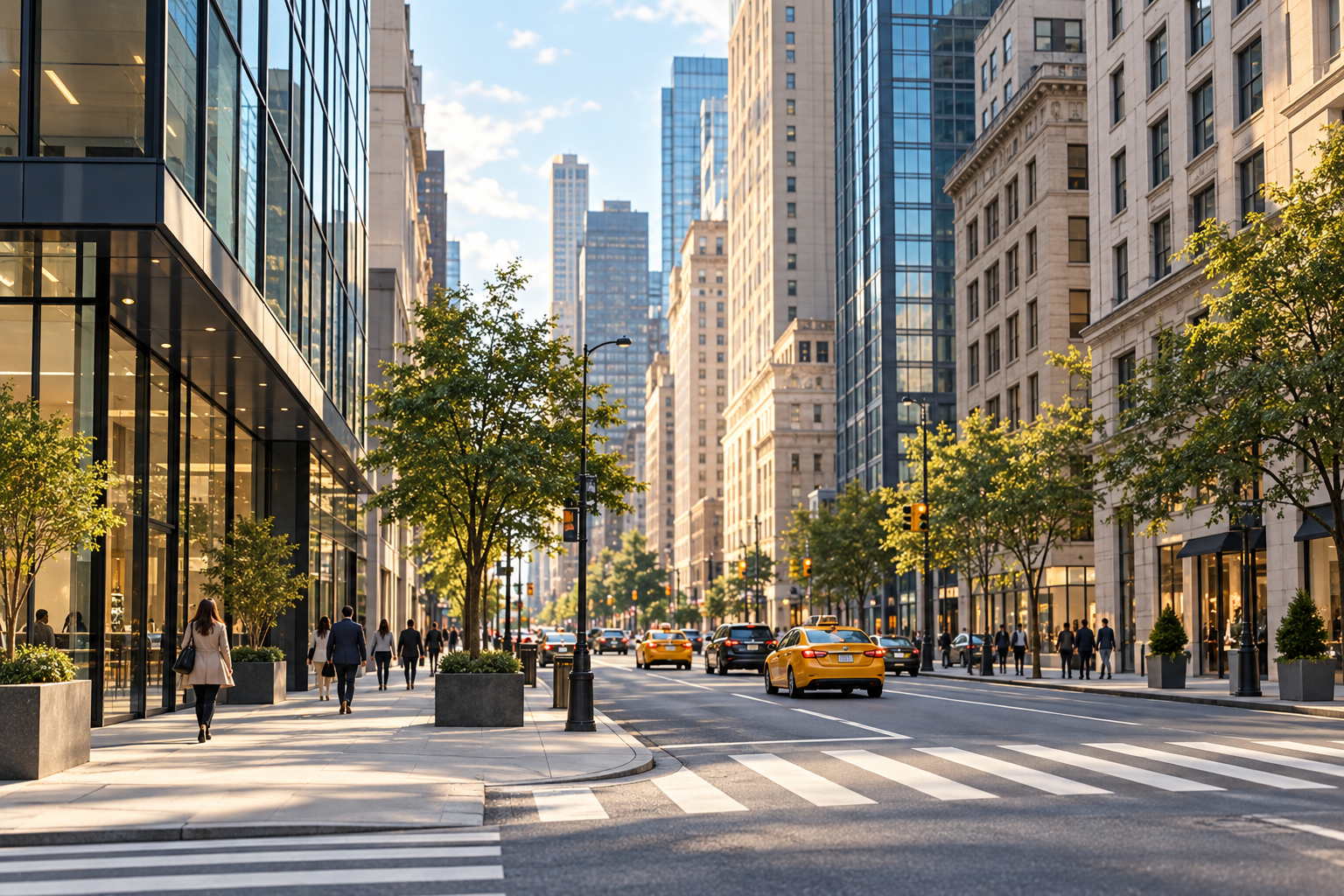 A welcoming New York City avenue representing RCA Fertility care available in New York