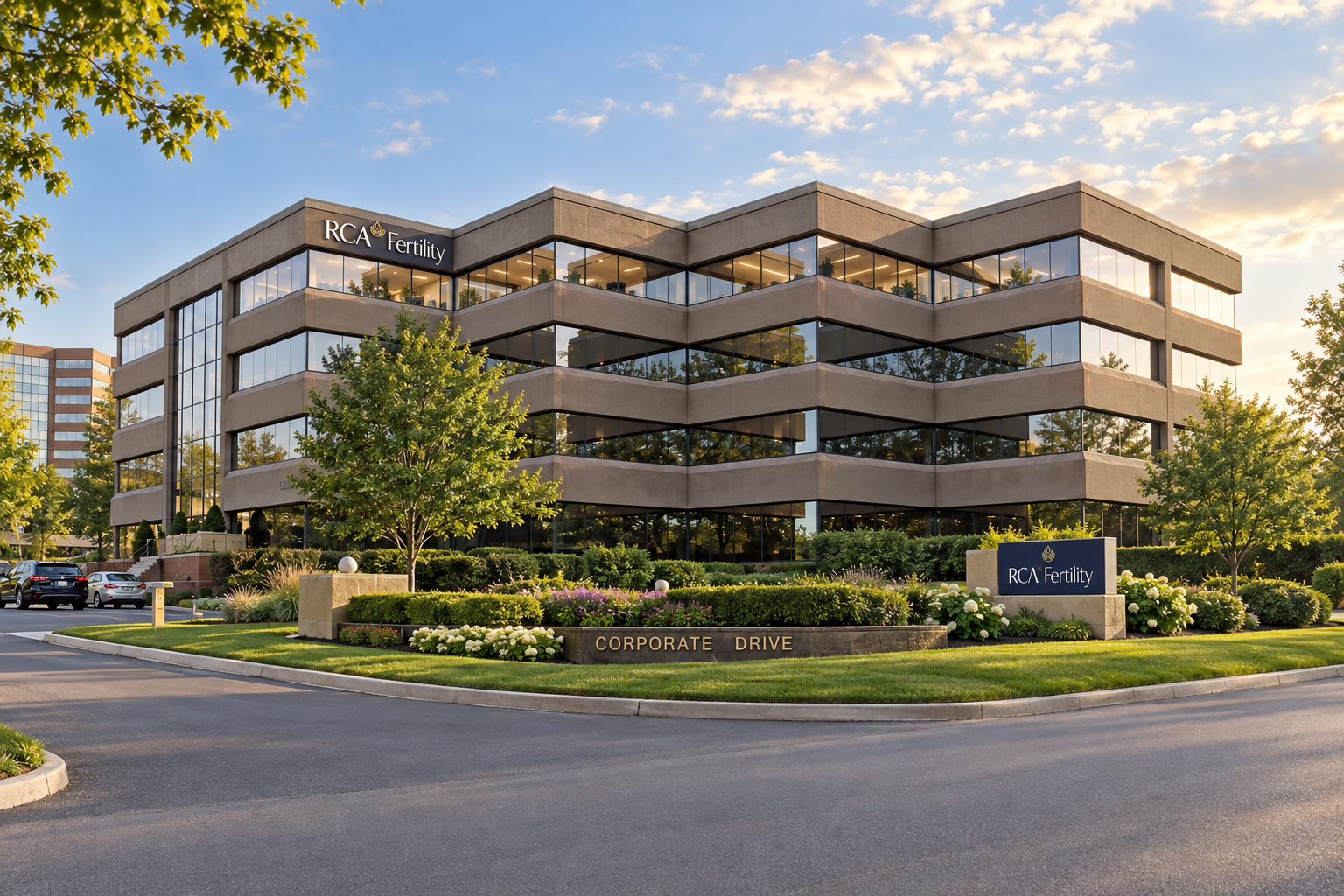 RCA Fertility at 4 Corporate Drive in Shelton, Connecticut, showing its fourth-floor location
