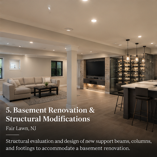 Concept: basement renovation and structural modifications