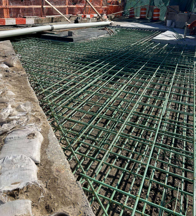 Concrete placement inspection reinforcing steel