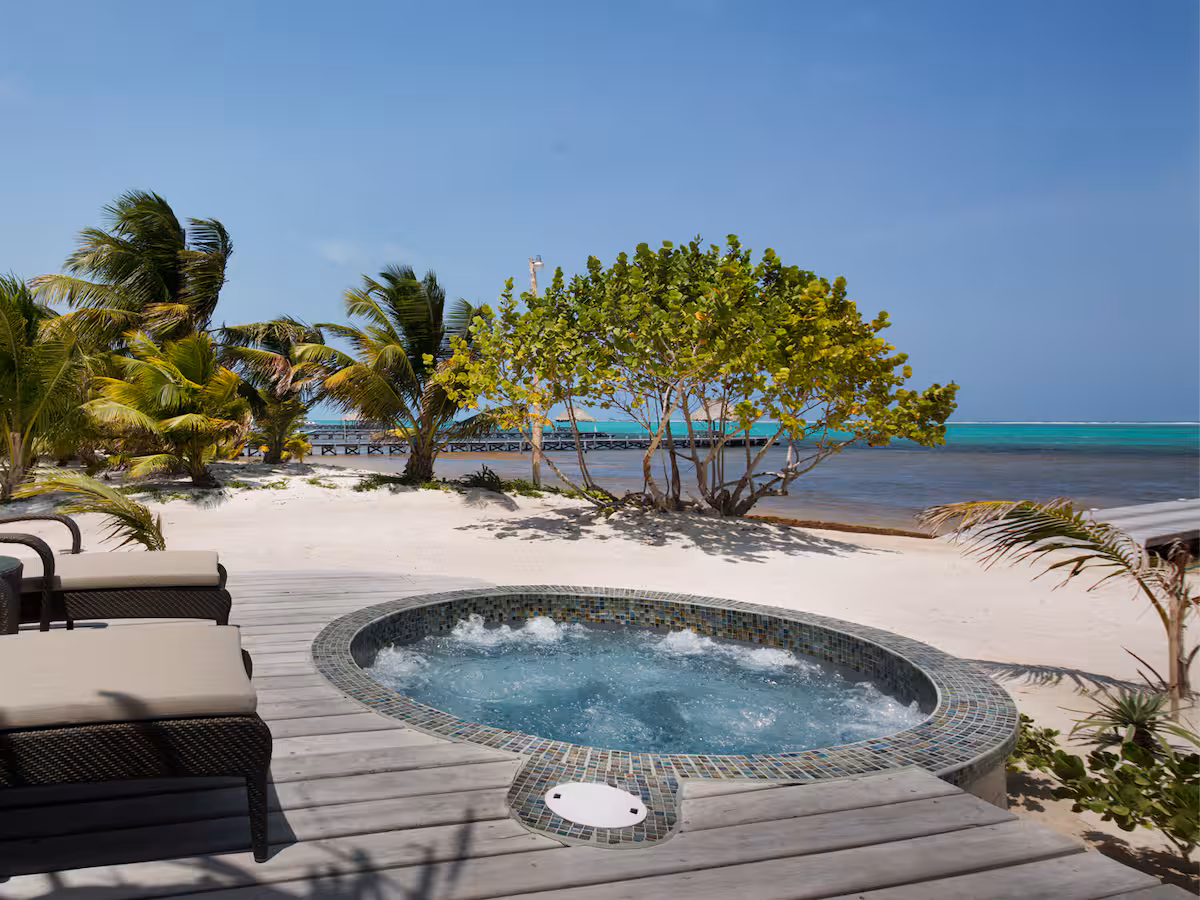 Matachica beachfront rooms with plunge pool, Ambergris Caye, Belize