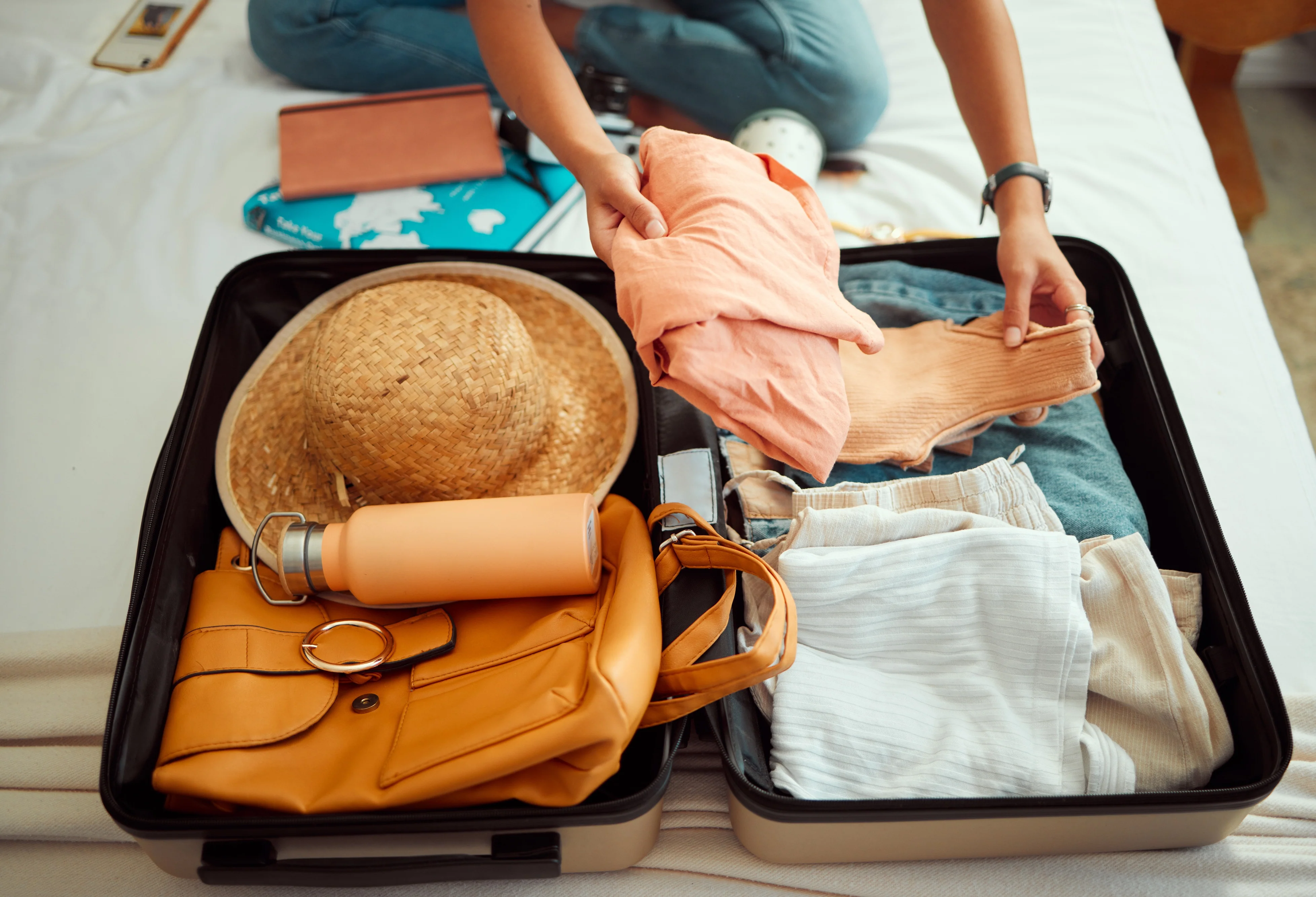 Packing a suitcase for travel