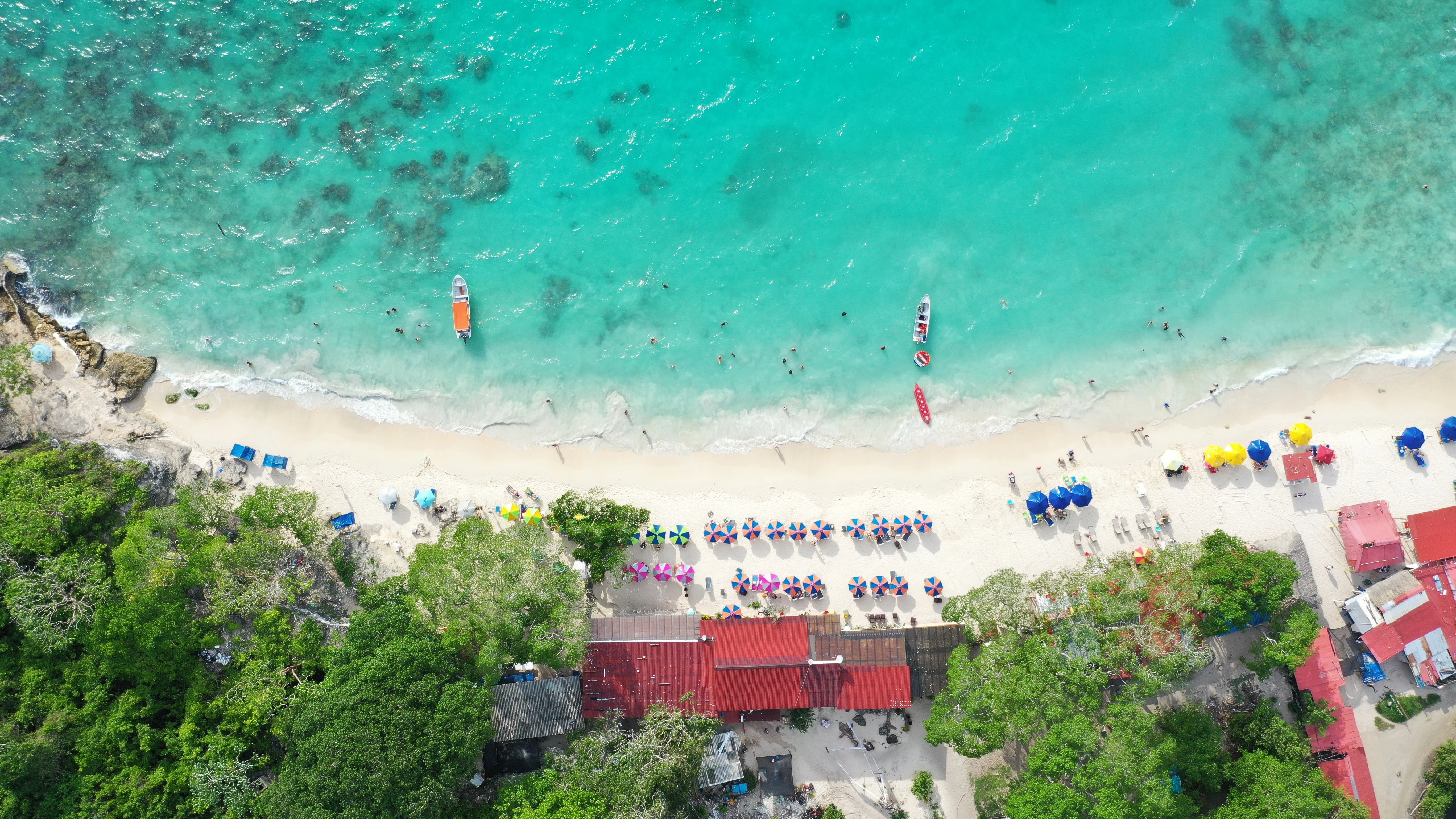 Baru near Cartagena Playa Blanca beach Colombia birdseye view