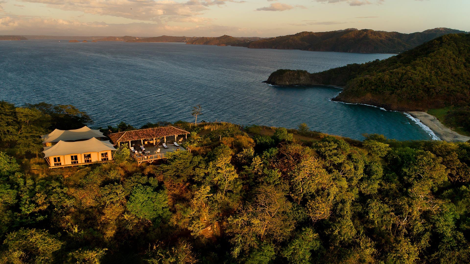 Costa Rica Papagayo Peninsula tents overlooking the beach