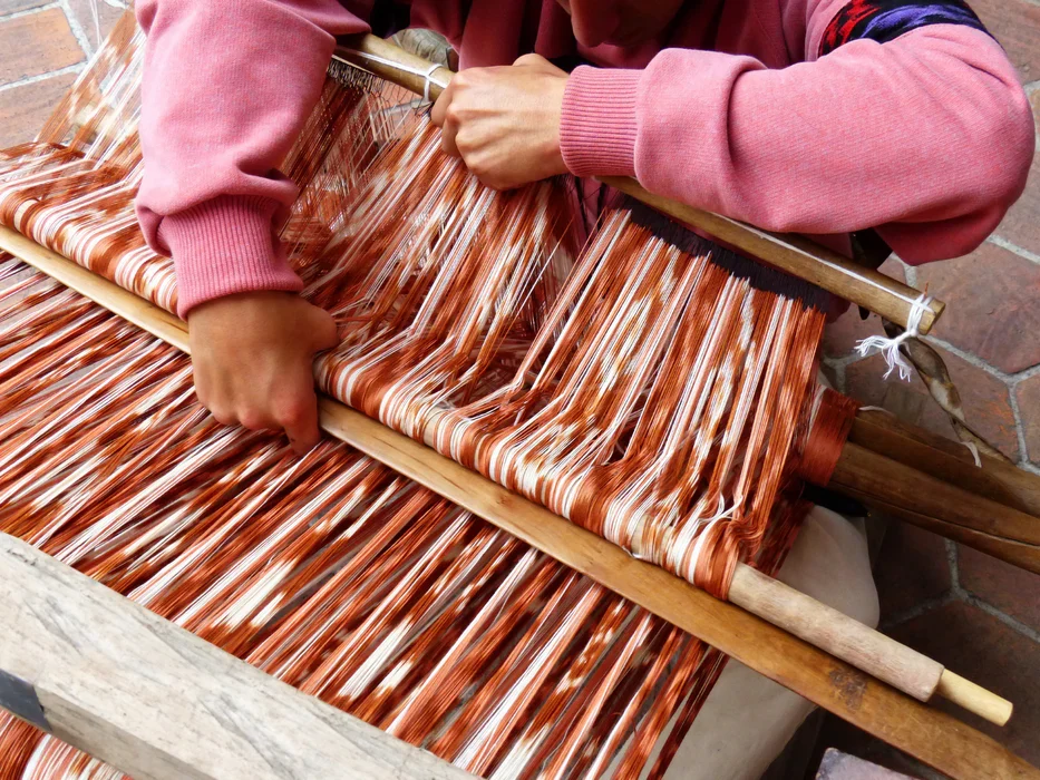 Ecuador Cuenca artisan weaving.