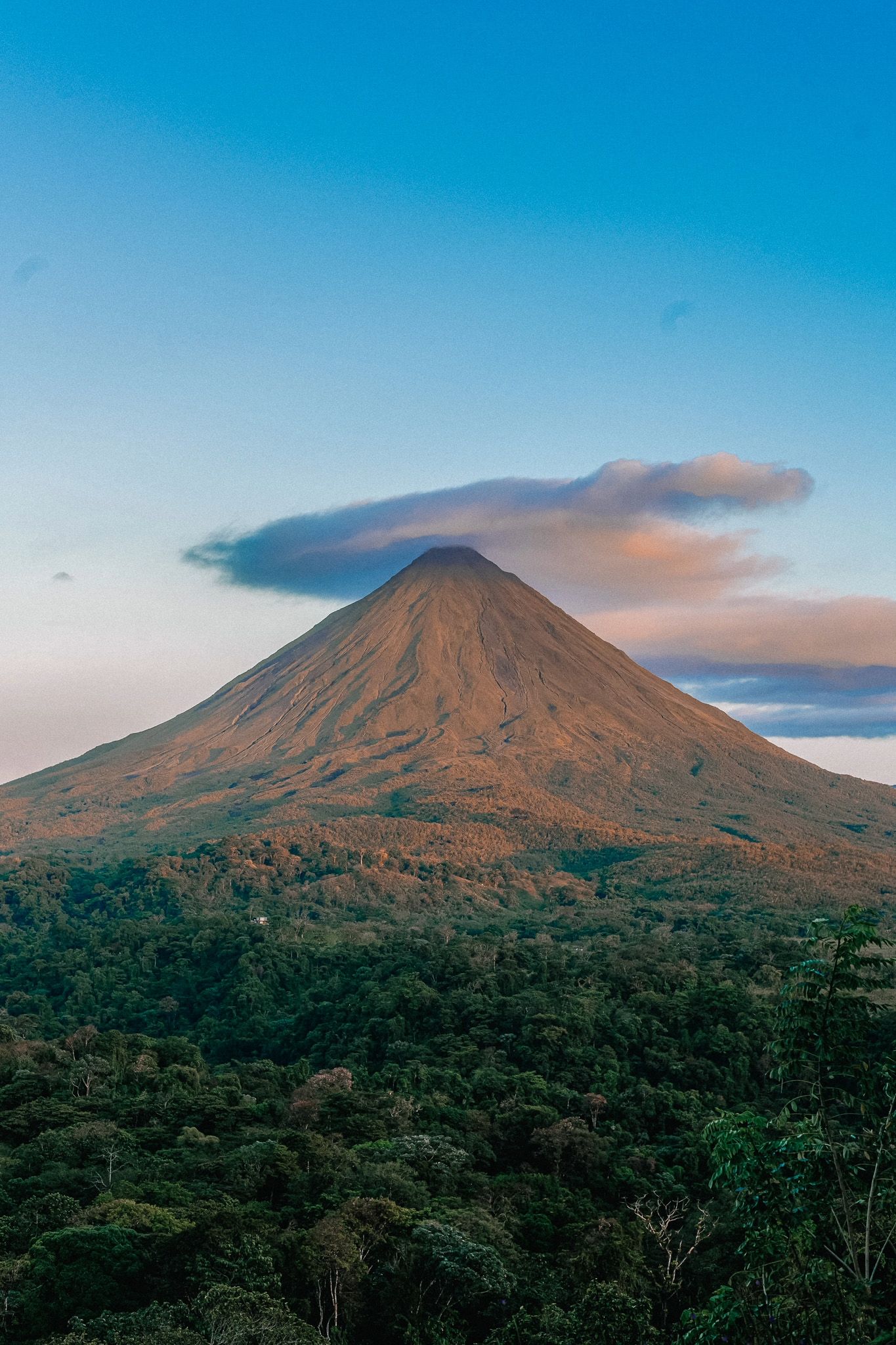 Arenal Volcano above the rainforest in Costa Rica