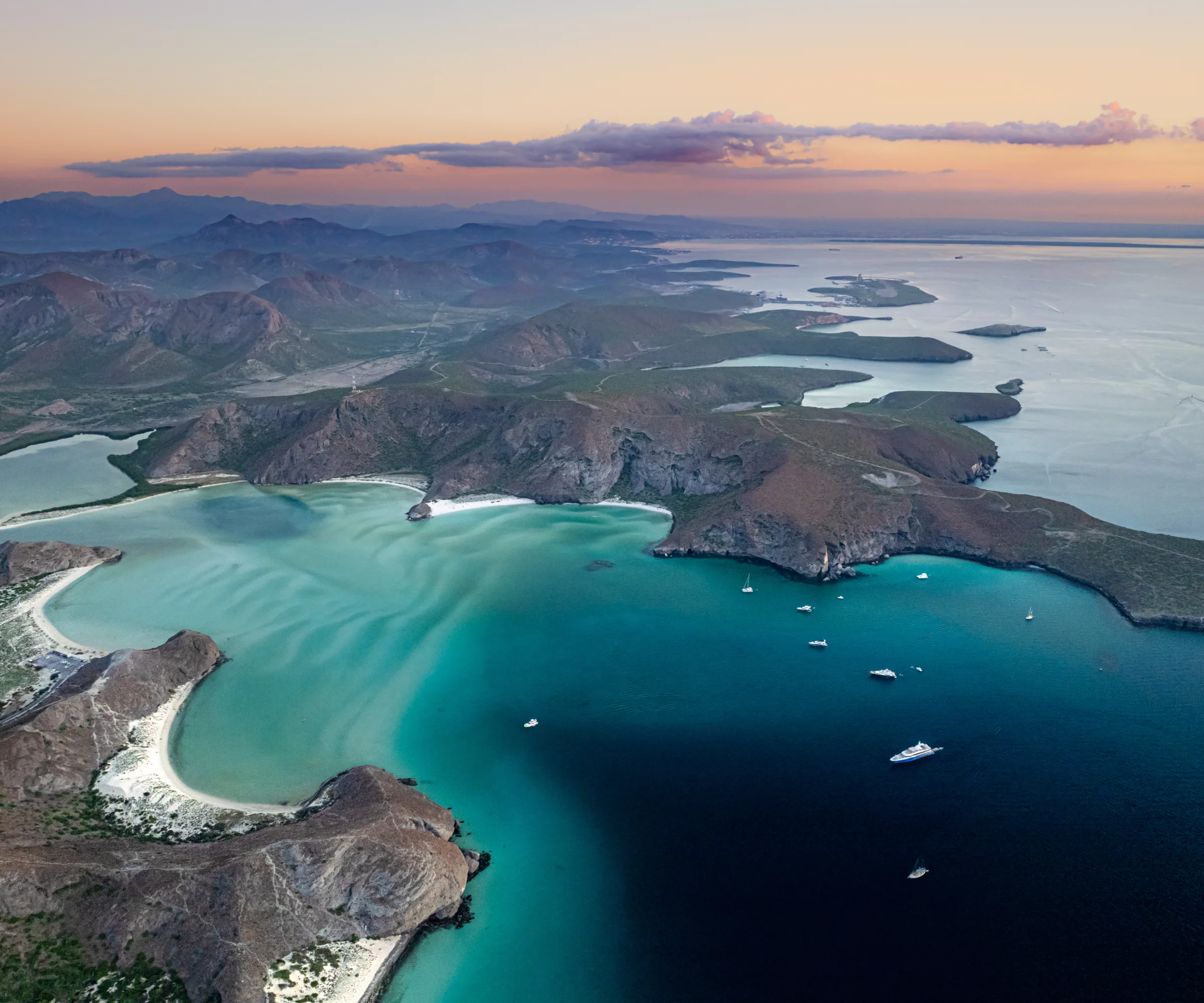 Shallow turquoise water at Playa Balandra near La Paz, Baja California Sur