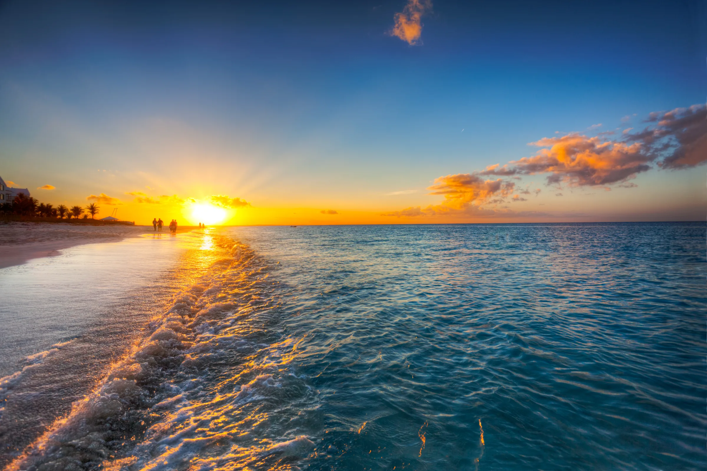 Grace Bay Beach at sunset, Turks and Caicos
