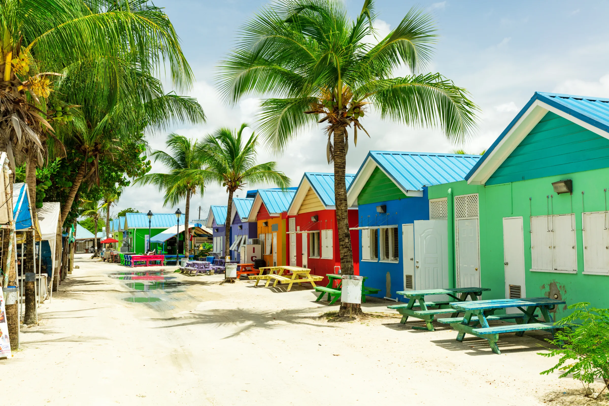 Colorful houses on the island of Barbados