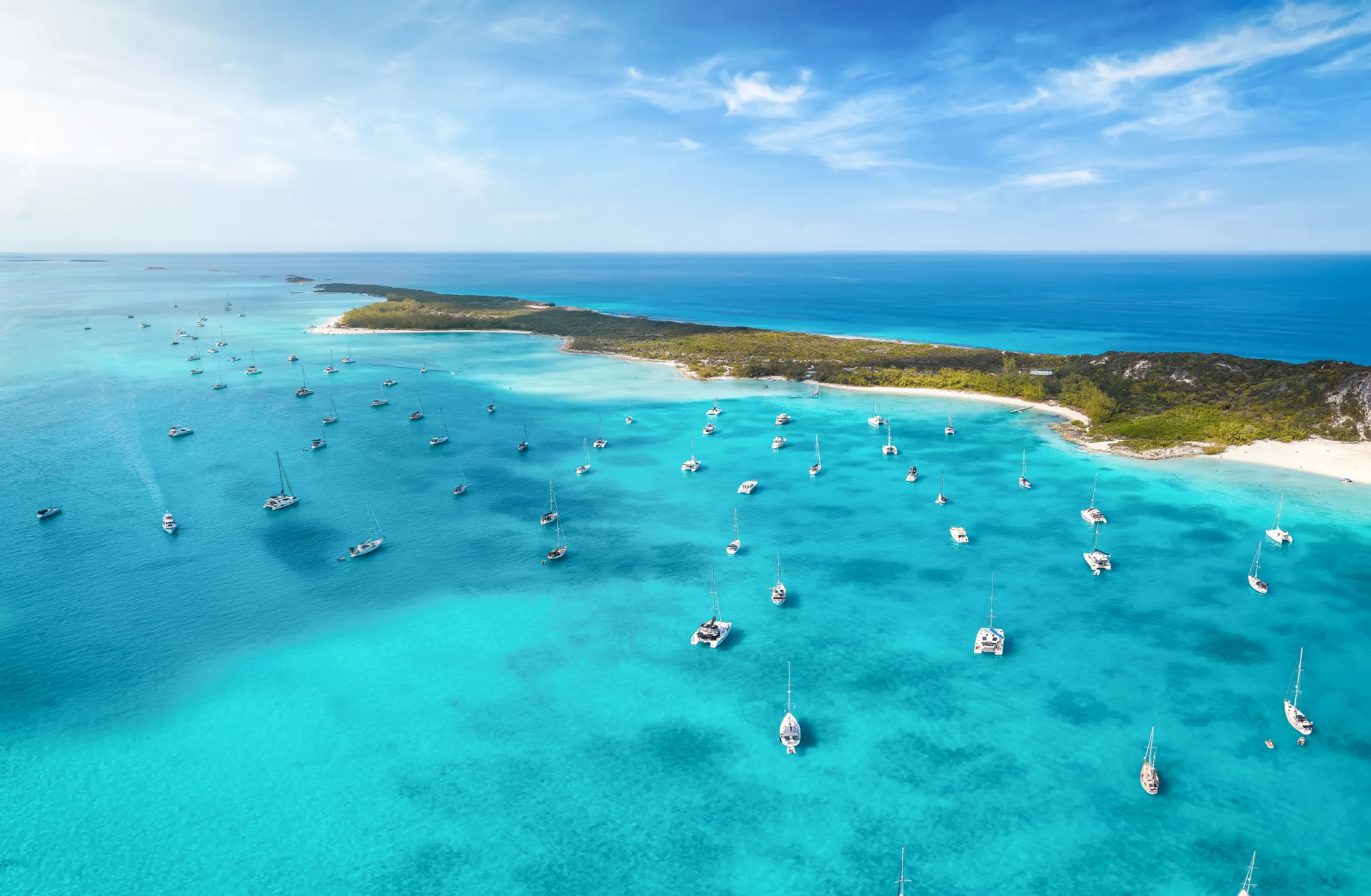 The coast of Stocking Island in the Exumas, Bahamas
