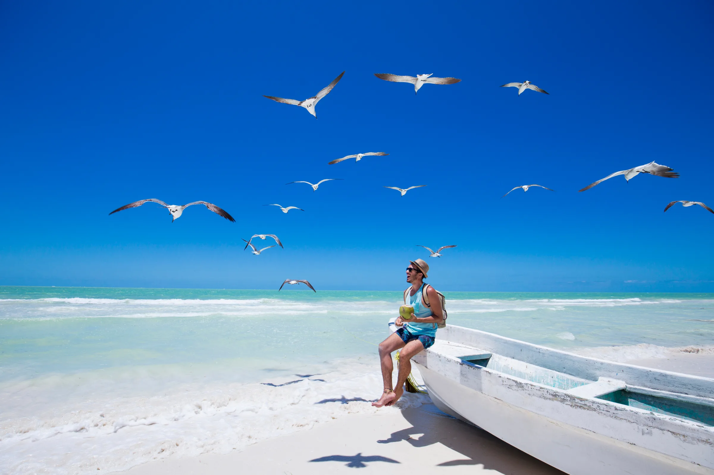 A traveler on Isla Holbox, Mexico