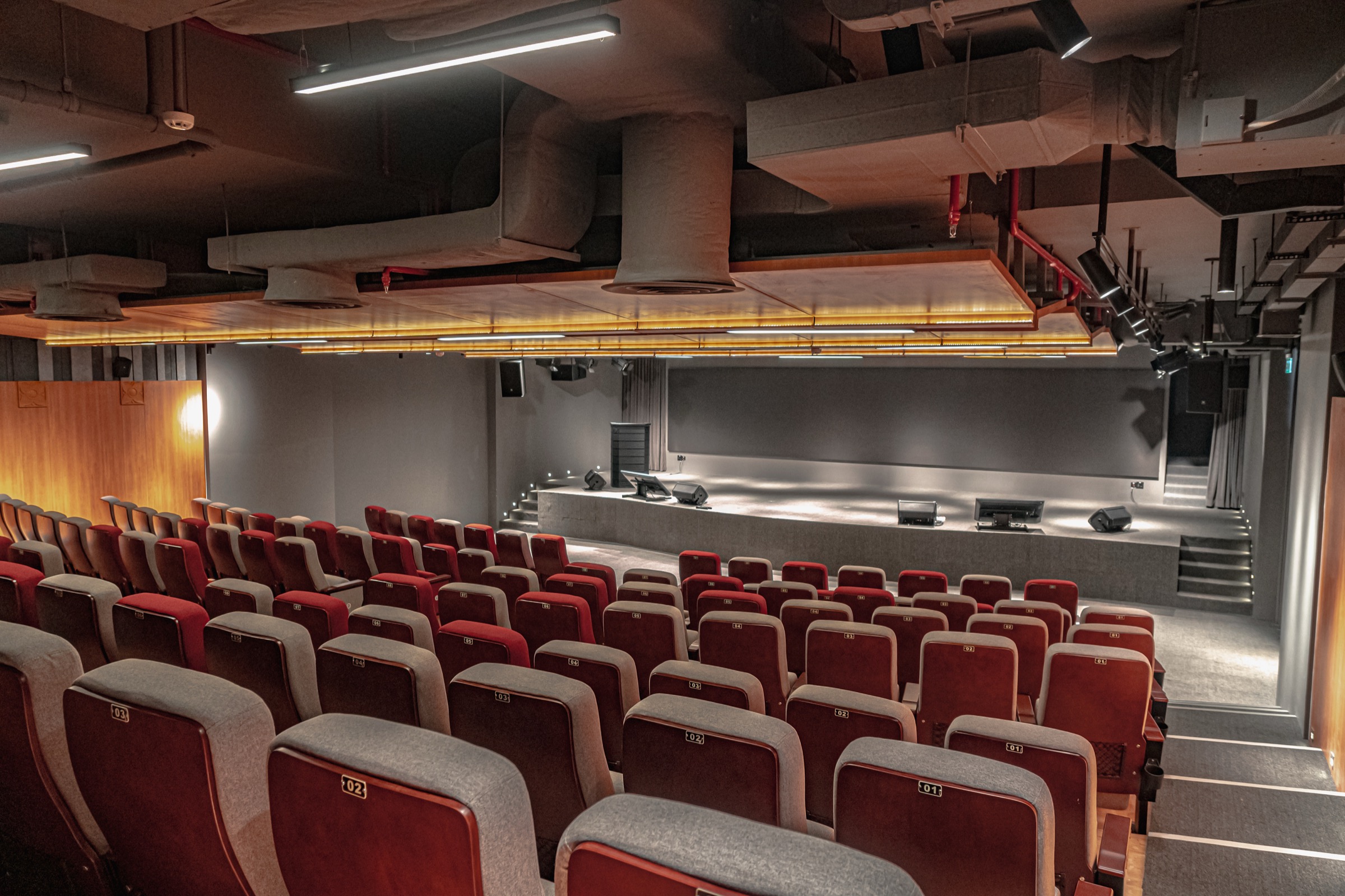 The auditorium from the back rows, looking down to the stage