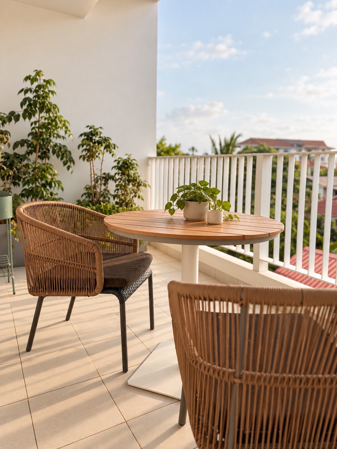 For morning coffee or evening hangs, our balcony overlooks the surrounding community.