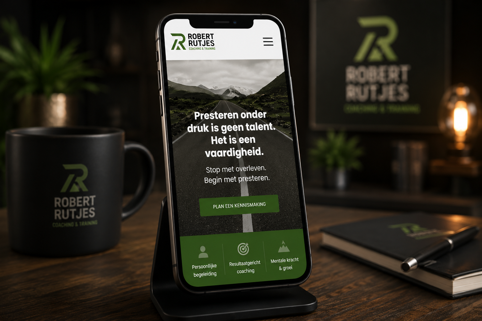 Mobiele weergave van de website van Robert Rutjes