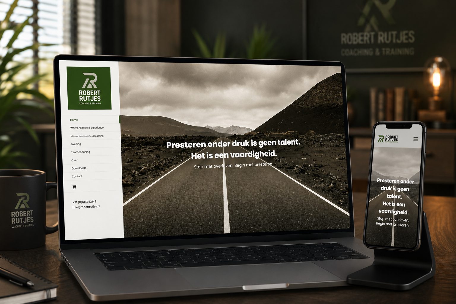 Website van Robert Rutjes op laptop en mobiel