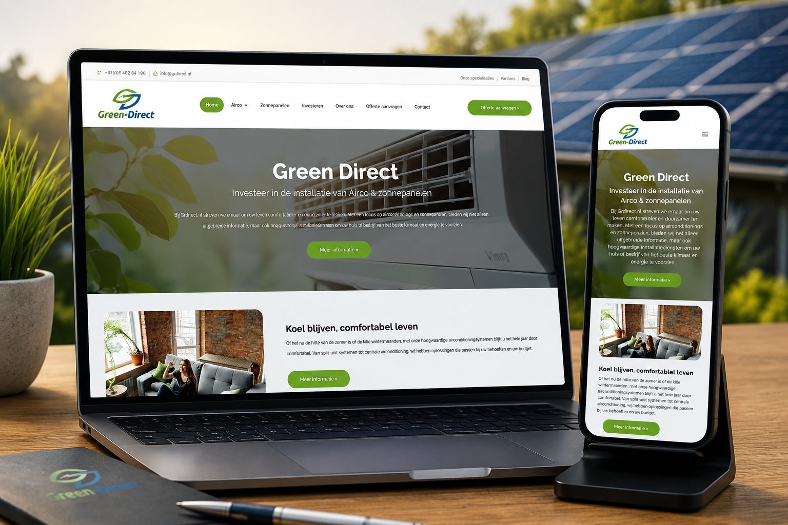 Website van GR Direct op laptop en mobiel