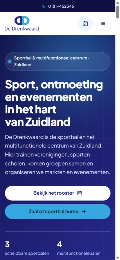 Drenkwaard – website op mobiel