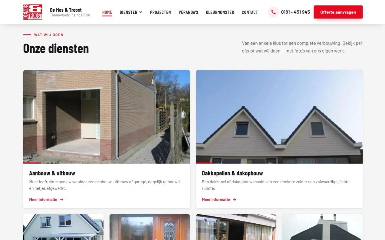 Diensten en echte projecten
