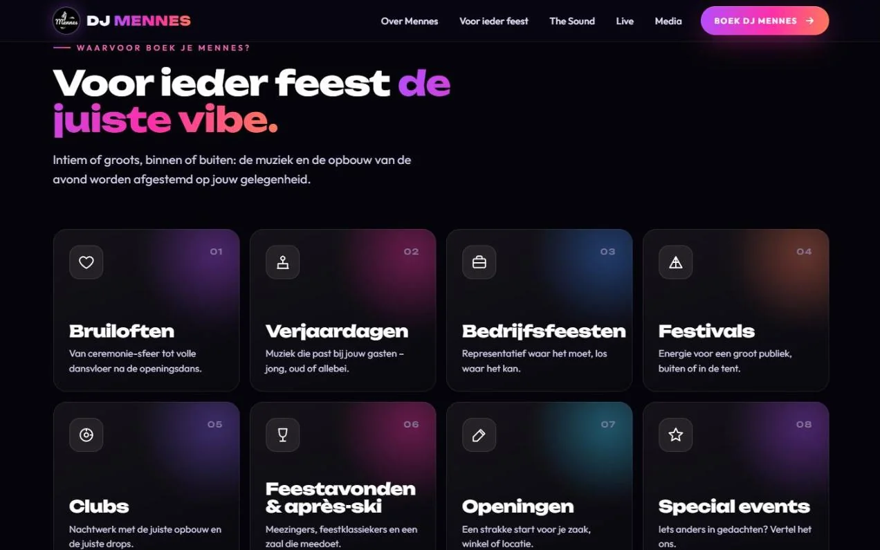 Voor ieder feest de juiste vibe