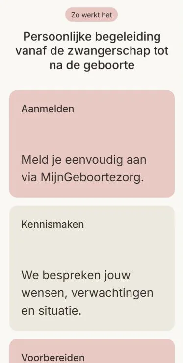 Persoonlijke kraamzorg op mobiel